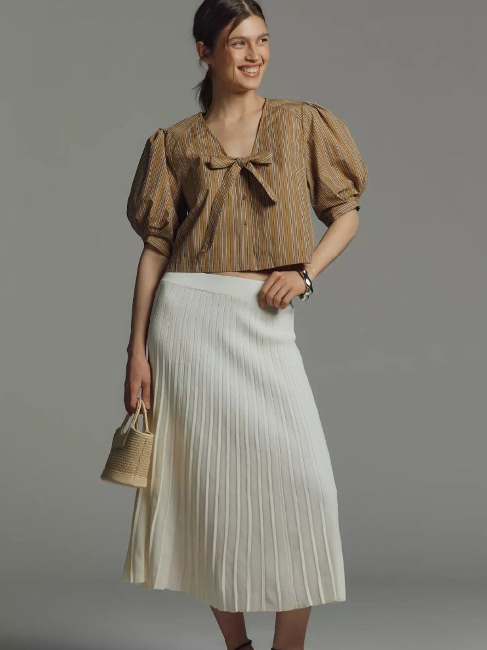 NEW!!  Now in Anthropologie Stores $95 - Endless Rose Pleated Knit Midi Skirt
